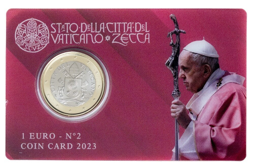 Ватикан 1 евро 2023 коинкард №2