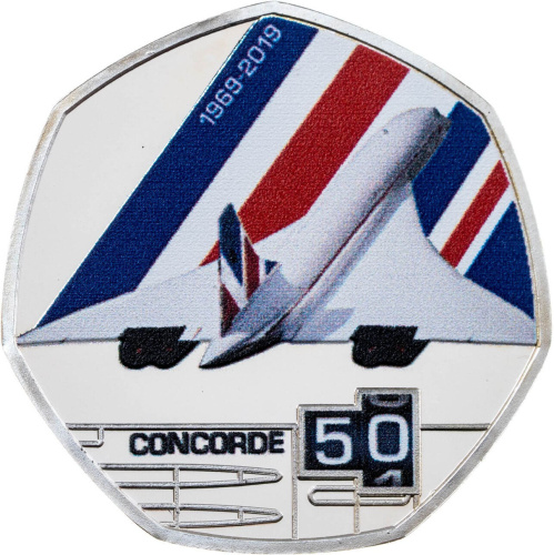 Соломоновы острова набор монет 50 центов 2019 50 лет Конкорду
