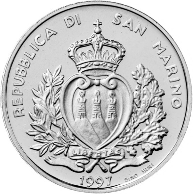 Сан Марино 5000 лир 1997 Васко да Гама. Пруф ( Proof )  фото из магазина евромонета.рф 1
