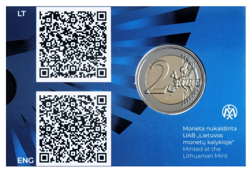 Юбилейная монета Литва 2 евро 2026 Энергетическая независимость Литвы. BU 