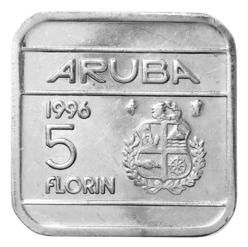 Монеты Арубы Аруба 5 флоринов 1996 фото из магазина евромонета.рф