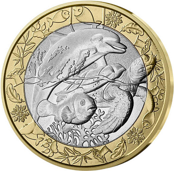 Коллекционная монета Франция 5 евро 2026 Животные мира - Водные животные