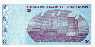Зимбабве 20 долларов 2009  фото из магазина евромонета.рф 1