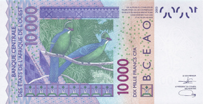 Кот-д’Ивуар 10000 франков 2022  фото из магазина евромонета.рф 1