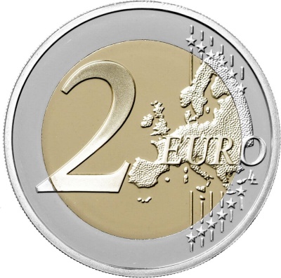 Памятные монеты 2 евро пруф Монако 2 евро 2023 100 лет со дня рождения князя Ренье III. Пруф ( Proof ) фото из магазина евромонета.рф 2