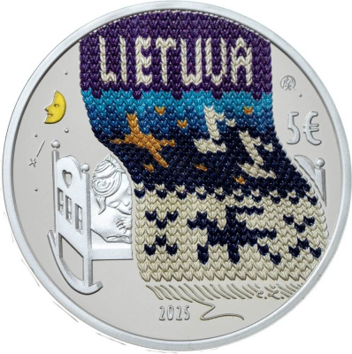 Коллекционная монета Литва 5 евро 2025 Колыбельная фото из магазина евромонета.рф 1