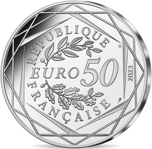Коллекционная монета Европы Франция 50 евро 2023 Талисман - Чемпионы | Интернет-магазин евромонета.рф 