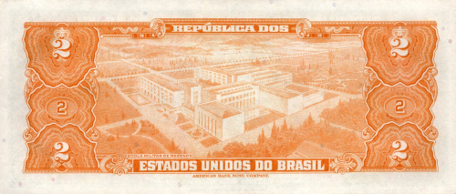 Банкноты Бразилии Бразилия 2 крузейро 1958 (151b) фото из магазина евромонета.рф