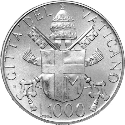 Ватикан 1000 лир 1988 Иоанн Павел II - X  фото из магазина евромонета.рф 1