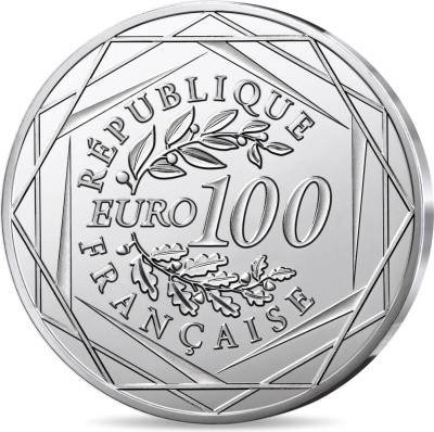 Коллекционная монета Франция 100 евро 2025 Космическая одиссея с Тома Песке фото из магазина евромонета.рф 1