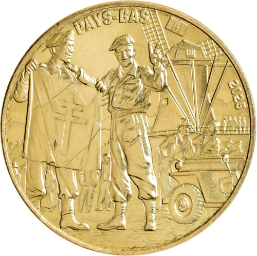 Коллекционная монета Европы Франция 1/4 евро 2025 80-летие V-E Day. Французкий солдат. | Интернет-магазин евромонета.рф 