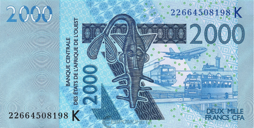Банкноты Сенегала Сенегал 2000 франков 2022 фото из магазина евромонета.рф