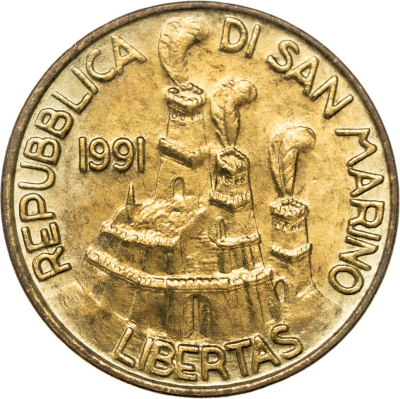 Сан Марино 20 лир 1991  фото из магазина евромонета.рф 1