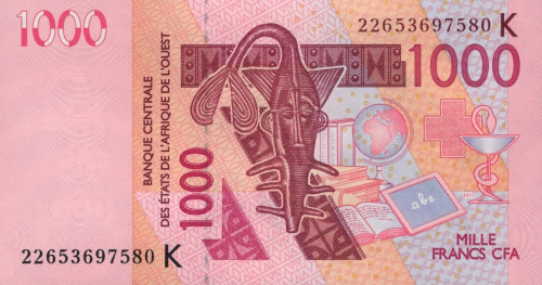 Банкноты Сенегала Сенегал 1000 франков 2022 фото из магазина евромонета.рф
