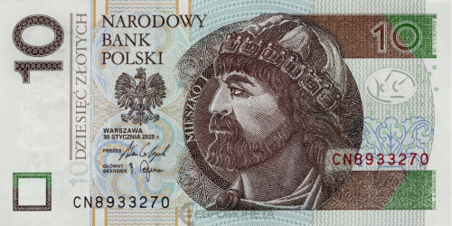 Банкноты Польши Польша 10 злотых 2025 фото из магазина евромонета.рф