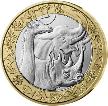 Коллекционная монета Франция 5 евро 2026 Животные мира - Животные саванны