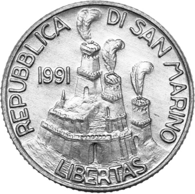 Сан Марино 2 лира 1991  фото из магазина евромонета.рф 1