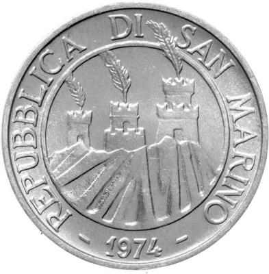Сан Марино 5 лира 1974  фото из магазина евромонета.рф 1