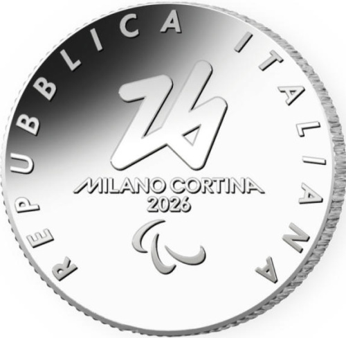 Коллекционная монета Европы Италия 6 евро 2025 Зимние Олимпийские Игры 2026 Милан-Кортина, Паралимпийские лыжные гонки | Интернет-магазин евромонета.рф 