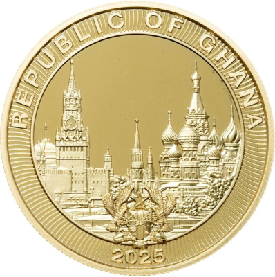 Гана 1 седи 2025 Красная площадь №1  фото из магазина евромонета.рф 1