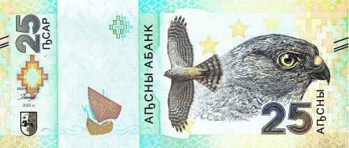 Банкноты Абхазии Абхазия 25 апсар 2023 фото из магазина евромонета.рф