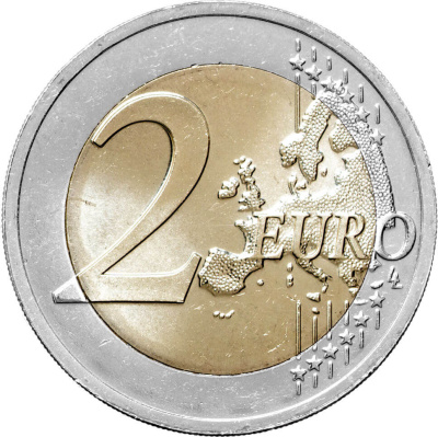 Памятные монеты 2 евро UNC Латвия 2 евро 2023 Украинский подсолнух фото из магазина евромонета.рф 1