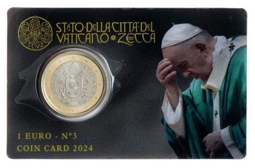 Ватикан 1 евро 2024 коинкард №3