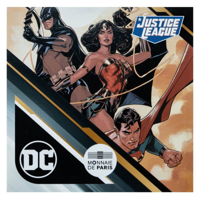 Коллекционная монета Франция 100 евро 2025 DC Comics - Лига справедливости фото из магазина евромонета.рф 2