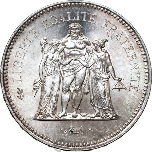 Франция  Франция 50 франков 1977 Геркулес фото из магазина евромонета.рф
