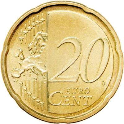 20 евроцентов Ватикан 20 евроцентов ( центов ) 2021 фото из магазина евромонета.рф 1