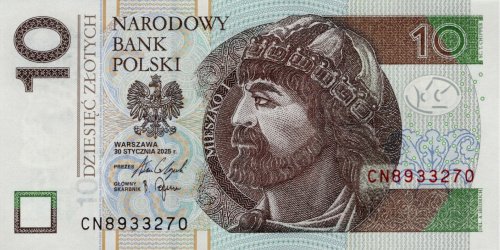 Банкноты Польши Польша 10 злотых 2025 фото из магазина евромонета.рф