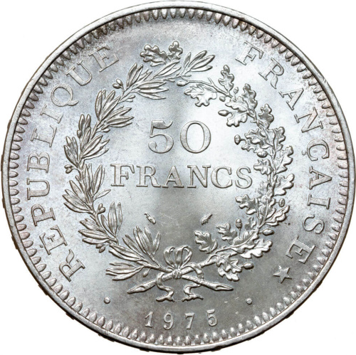 Франция  Франция 50 франков 1975 Геркулес фото из магазина евромонета.рф