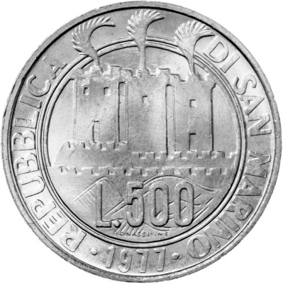 Сан Марино 500 лир 1977 Экология  фото из магазина евромонета.рф 1