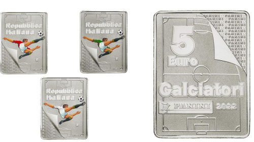 Коллекционная монета Европы Италия набор из 3 монет 5 евро 2022 Panini | Интернет-магазин евромонета.рф 