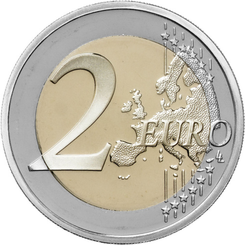 Юбилейная монета Греция 2 евро 2022 35 лет программе Erasmus. Пруф ( Proof ) 