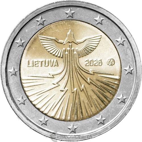 Юбилейная монета Литва 2 евро 2026 Энергетическая независимость Литвы | Интернет-магазин евромонета.рф 
