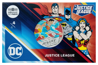 Коллекционная монета Франция 50 евро 2025 DC Comics - Лига справедливости фото из магазина евромонета.рф 1