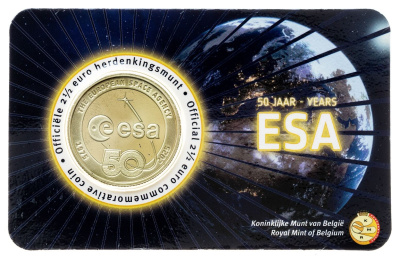 Коллекционная монета Бельгия 2,5 евро 2025 50 лет Европейскому космическому агентству фото из магазина евромонета.рф 1