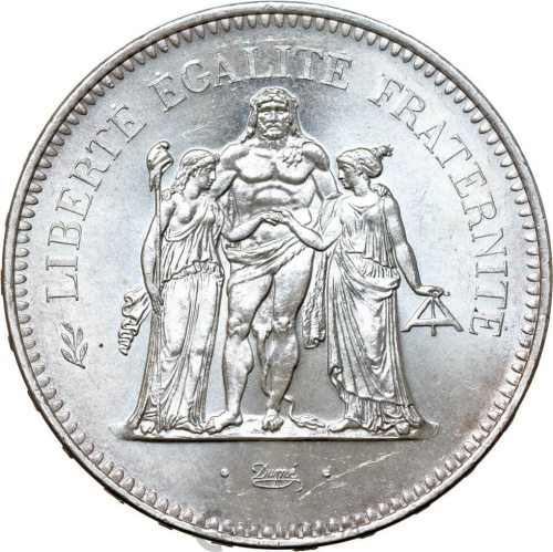 Франция  Франция 50 франков 1975 Геркулес фото из магазина евромонета.рф
