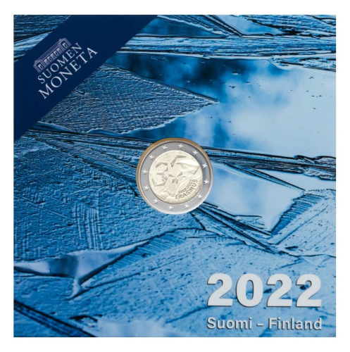 Юбилейная монета Финляндия 2 евро 2022 35 лет программе Erasmus. Пруф ( Proof ) 