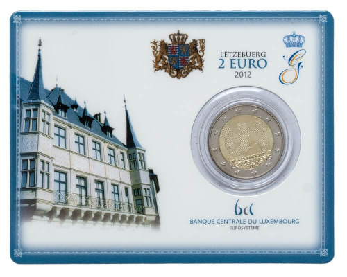 Юбилейная монета Люксембург 2 евро 2012 королевская свадьба. BU 