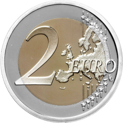 Памятные монеты 2 евро пруф Кипр 2 евро 2024 20-я годовщина вступления Кипра в ЕС. Пруф ( Proof ) фото из магазина евромонета.рф 2