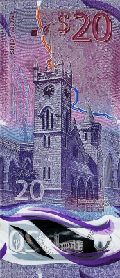 Банкноты Барбадоса Барбадос 20 долларов 2022 (полимер) фото из магазина евромонета.рф 1