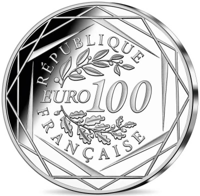 Коллекционная монета Франция 100 евро 2023 Чемпионат мира по регби 2023 фото из магазина евромонета.рф 1