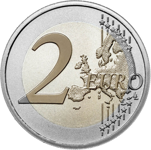 Юбилейная монета Франция 2 евро 2026 80 лет "Маленькому Принцу". Реверс пруф 