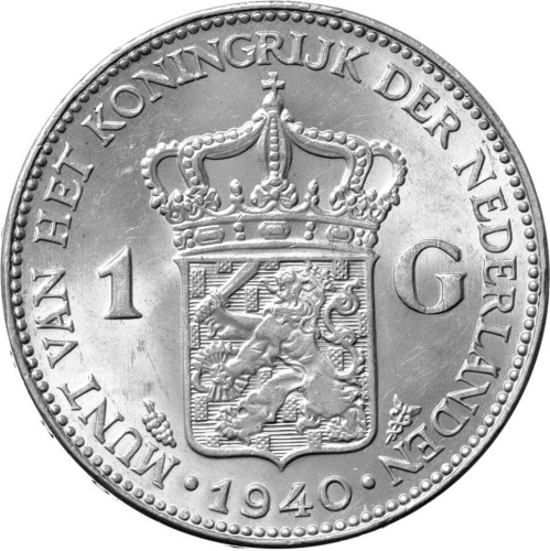 Монеты Нидерландов Нидерланды 1 гульден 1940 фото из магазина евромонета.рф