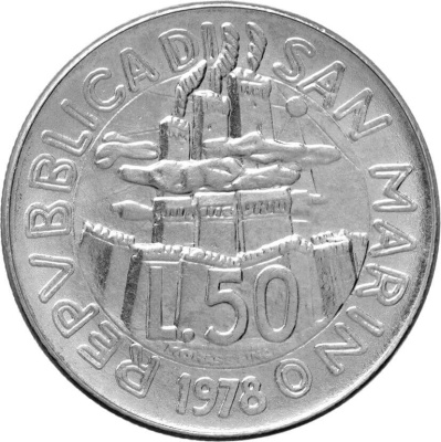 Сан Марино 50 лир 1978  фото из магазина евромонета.рф 1