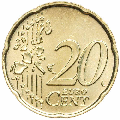 Италия 20 евроцентов ( центов ) 2002