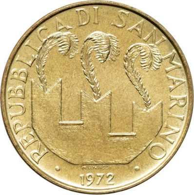 Сан Марино 20 лир 1972  фото из магазина евромонета.рф 1