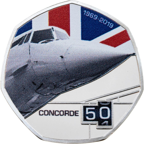 Соломоновы острова набор монет 50 центов 2019 50 лет Конкорду